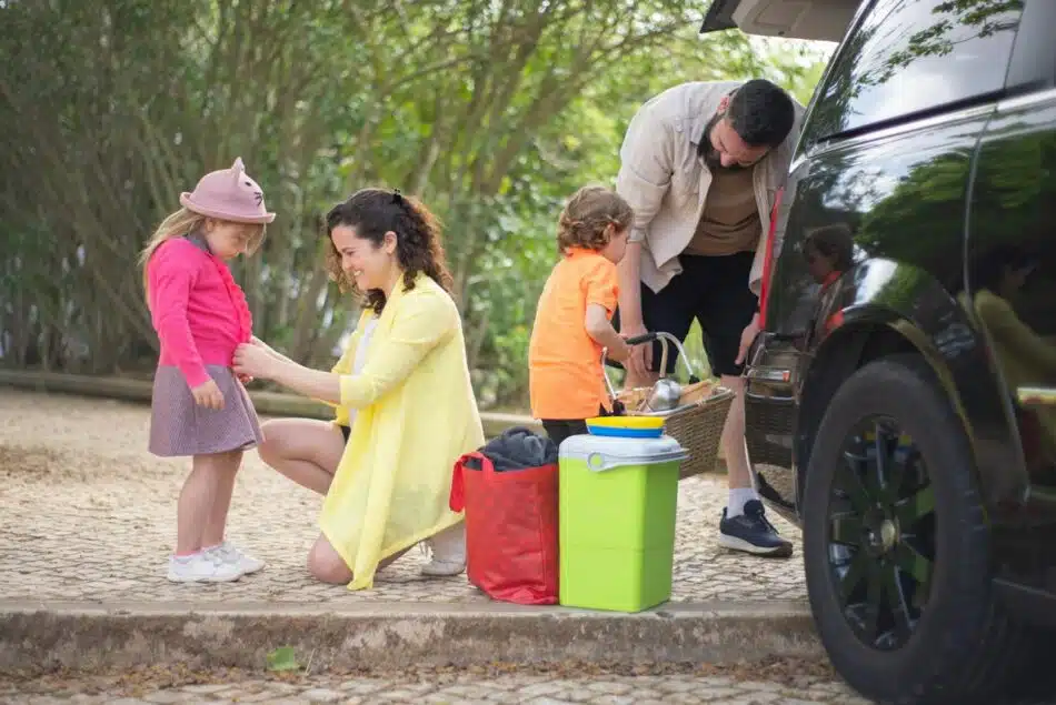 sortie en voiture en famille