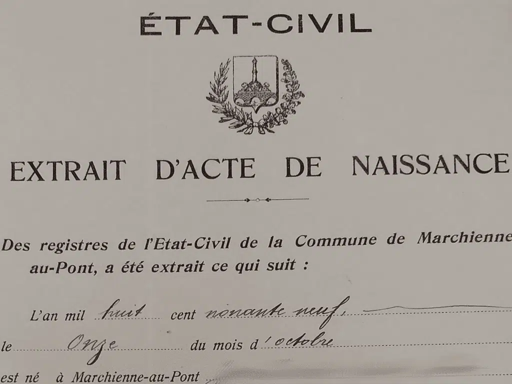 faire un acte de naissance