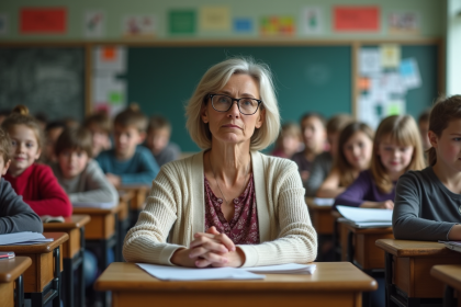 Professeure d'école primaire en classe animée