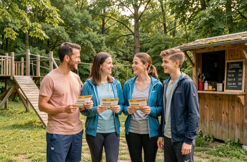 Famille profitant d'activités pas chères en Seine-et-Marne grâce à des réductions sur les loisirs outdoor