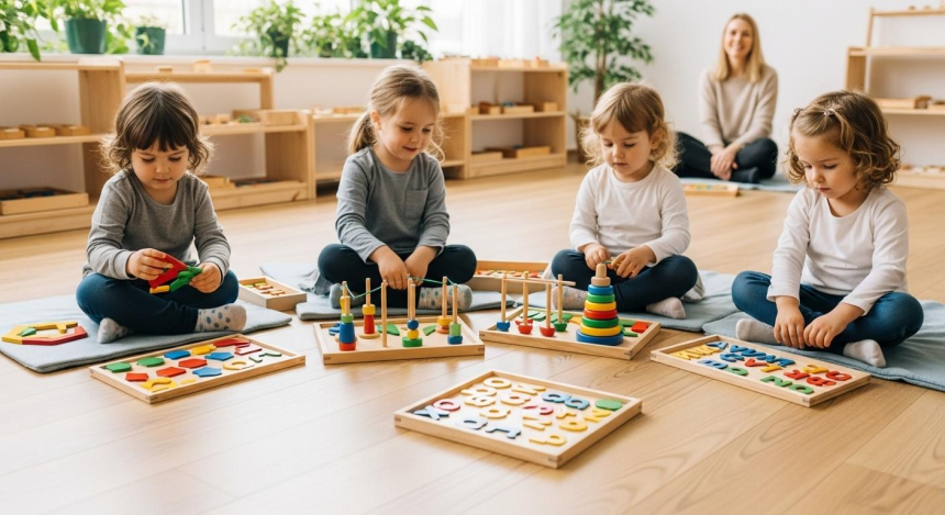 Jouets éducatifs Montessori favorisant l'éveil et le développement des enfants