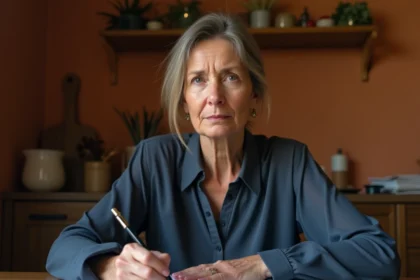 Mère écrivant une lettre d'absence pour l'école à la suite d'un décès dans la famille